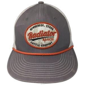 Dale Brisby Radiator Ranch Cattle Company Trucker Hat Gray OS Mesh Snapback Rope